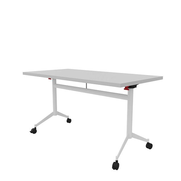 Quadrifoglio Klappbarer Tisch IDEA, 140x70cm Farbe: Platte Grau / Gestell Weiß, ISCR7141/2WOR