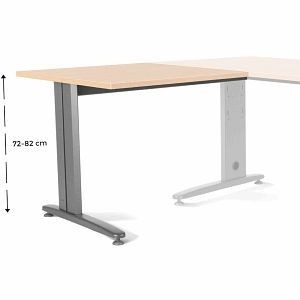 Rocada Anstelltisch Metal, Maße 100x60x73 cm Platte einstellbar Gestell grau Platte Melamin buche, 2102ACR01