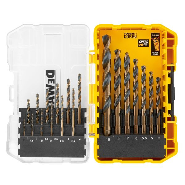 DeWalt Metallbohrer-Set 19-teilig HSS-G, Optimierte Spitzengeometrie, DT70728POS-QZ