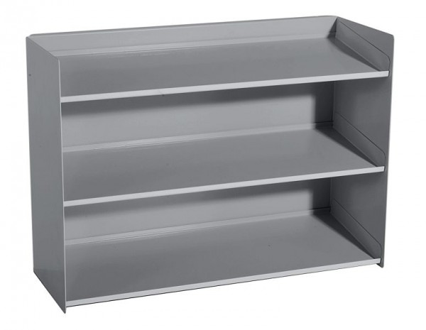 Manuflex Sichtboxen-Regal in Alusilber ähnlich RAL 9006, BxTxH = 430 x 155 x 310 mm, ZB3901.9006