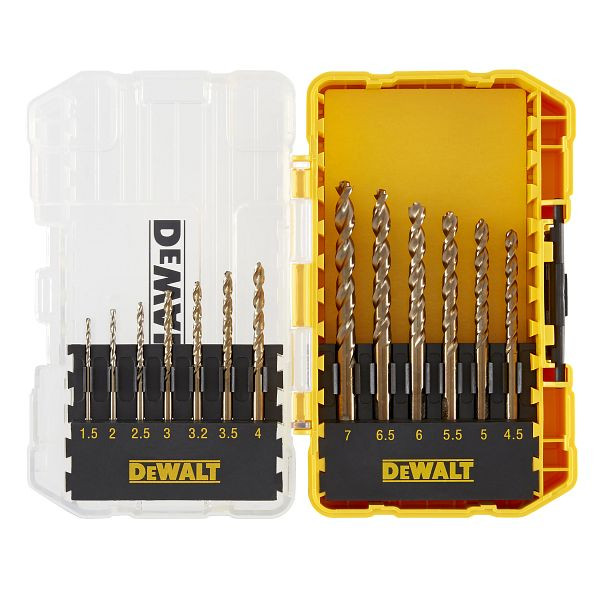 DeWalt Toughcase HSS-G Metallbohrer-Set 13-teilig, Versandeinheit Thekendisplay mit 5 Sets, DT70710-QZ