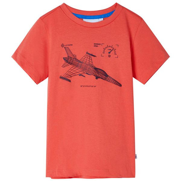 vidaXL Kinder-T-Shirt Hellrot 128, Material: 100 % Baumwolle, 11652