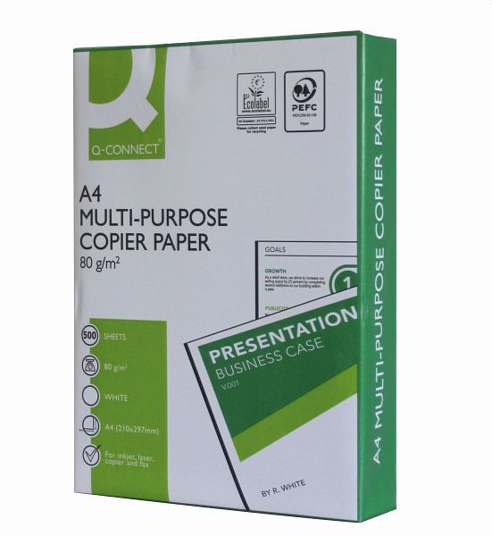 Q-Connect Kopierpapier, A4, 80g/m², 500 Blatt, weiß, KF01087