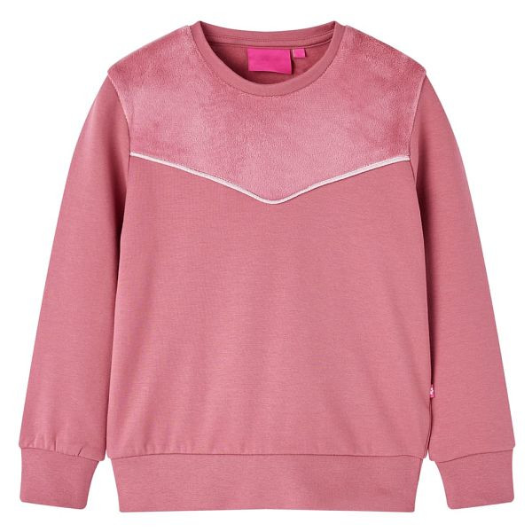 vidaXL Kinder-Sweatshirt Samt-Patchwork Himbeerrosa 128, 14007