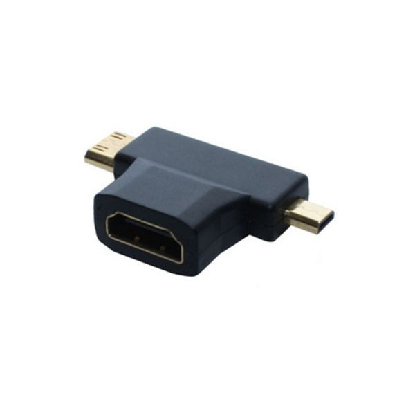 S-Conn Adapter, HDMI-A Kupplung auf HDMI-D Stecker + HDMI-C Stecker, vergoldete Kontakte, 4K2K kompatibel, 77414