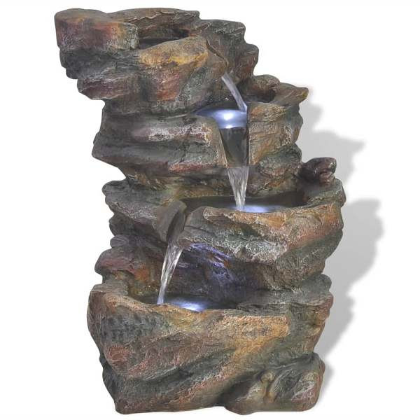 vidaXL Zimmerbrunnen mit LED-Licht Polyresin, 242353, 8718475953128