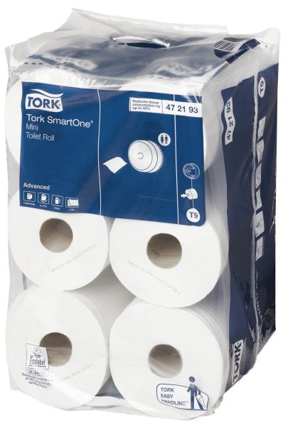 Tork SmartOne Mini Topa 2-lagig T9, Tissue, VE: 12 Rollen à 620 Blatt, 2096949