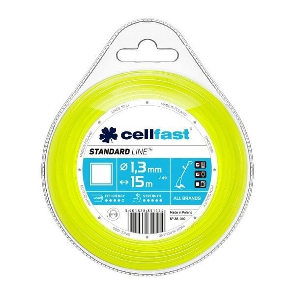 Cellfast Mähfäden Quadrat 1,3 mm x 15 m, VE: 10 Stück, 35-010