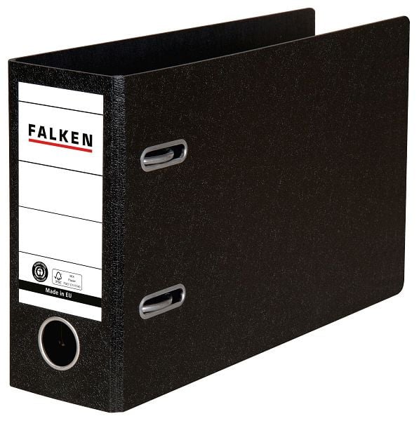 FALKEN Ordner, A5 quer, 80mm, Hartpappe, schwarz, 11285905