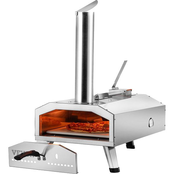 VEVOR Outdoor-Pizzaofen Tragbarer Holzpellet-Pizzaofen Edelstahl-Grill 30cm, BXPSL12YCKLB109Y9V0