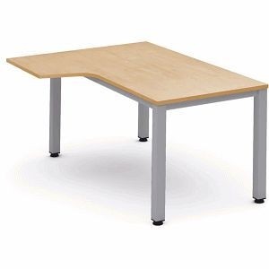 Rocada Schreibtisch Executive L-Form links, Maße 160x120x73 cm, Gestell grau Platte Melamin buche, 2053AD01