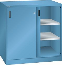 LISTA Schiebetürschrank (BxTxH) 1000x400x1000mm KEY Lock, Lichtblau, 2 Verstellböden, 58.747.010