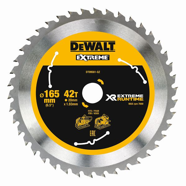 DeWalt Kreissägeblatt Tauchkreissäge 165/20mm 42WZ/FZ, DT99561-QZ