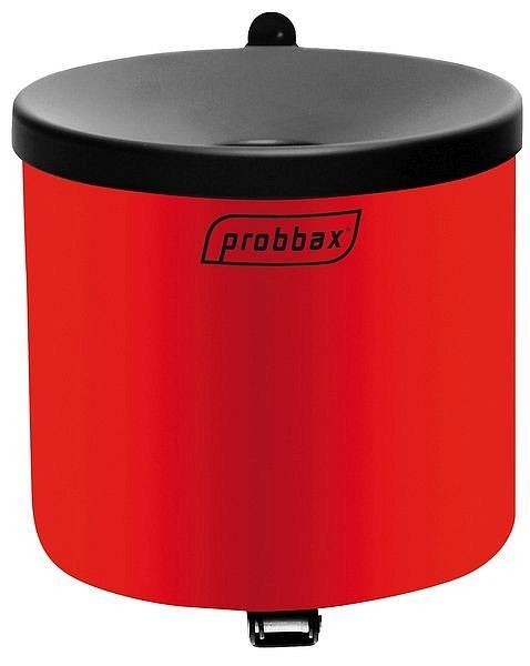 Probbax Wandascher rund, 1,5L rot aus beschichtetem Metall, AT-0102-RED