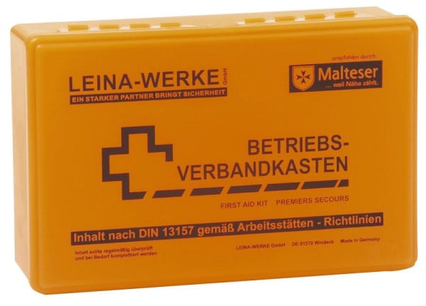 LEINA-WERKE Betriebsverbandkasten klein, mit Wandhalterung, orange, 20003