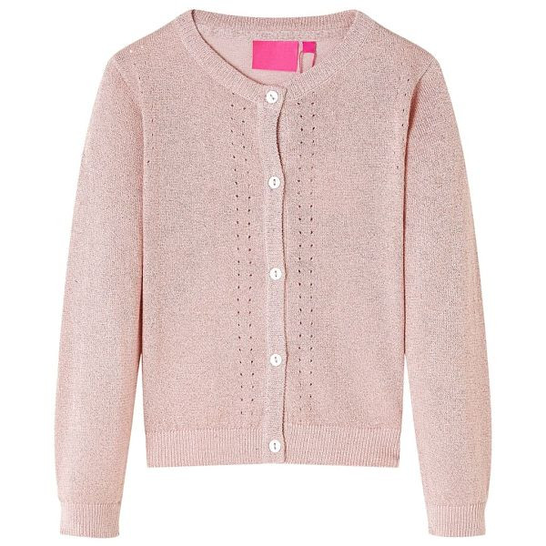 vidaXL Kinder-Strickjacke Zartrosa 116, Top-Qualität, Polyester, Baumwolle, 14521