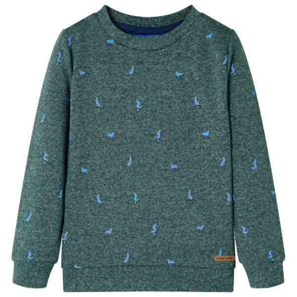 vidaXL Kinder-Sweatshirt Dunkelgrün Melange 116, 12971, 8721012025424