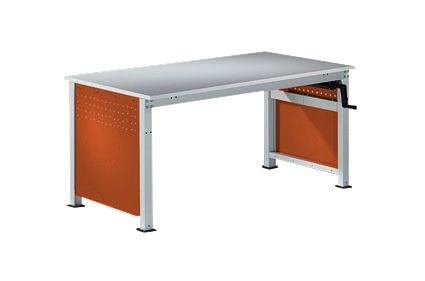 Manuflex Seitenblende für UNIVERSAL Spezial und Ergo Arbeitstische, BxH 592 x 628 mm, für Tischtiefe 800 mm, Rotorange, ZB3340.2001