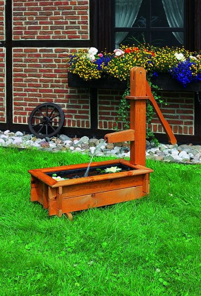 Promex Holztrog eckig 70cm als Wasserspiel Solar, 506010