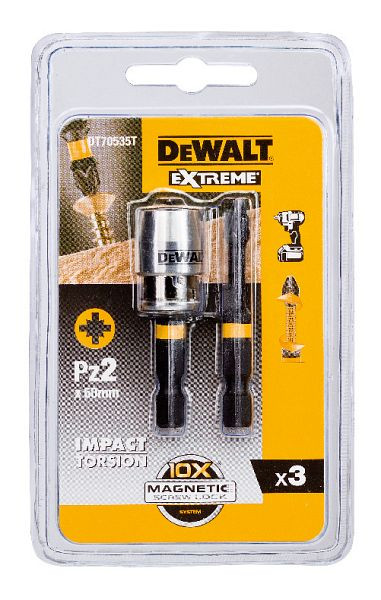 DeWalt Bit-Set 3-teilig schlagfest Pz2 50mm, DT70535T-QZ