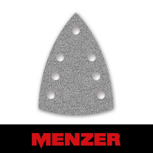 Menzer Klett-Schleifblatt, 100 x 150 mm, 7 Loch, Körnung 60, Halbedelkorund mit Stearat-Beschichtung, VE: 50, 261055060