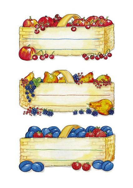 HERMA 3604 Küchenetiketten Obstkörbe, 3604