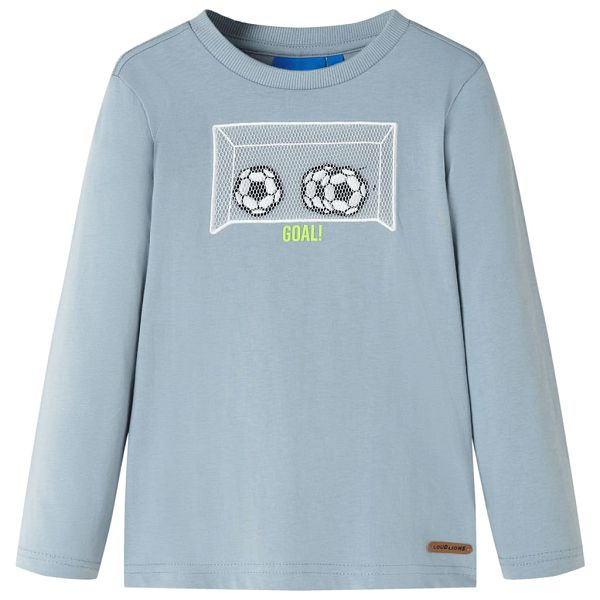 vidaXL Kinder-Langarmshirt Hellblau 116, Material: 100 % Baumwolle, 12716