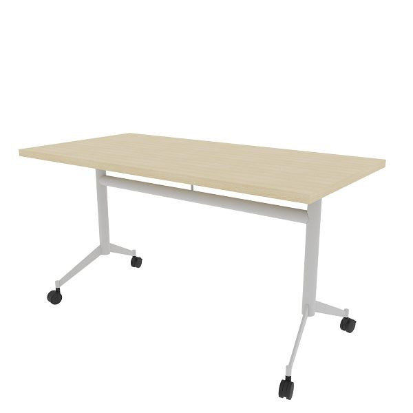 Quadrifoglio Klappbarer Tisch IDEA, 140x70cm Farbe: Platte Eiche Hell / Gestell Alufarbig, ISCR7141/48TD