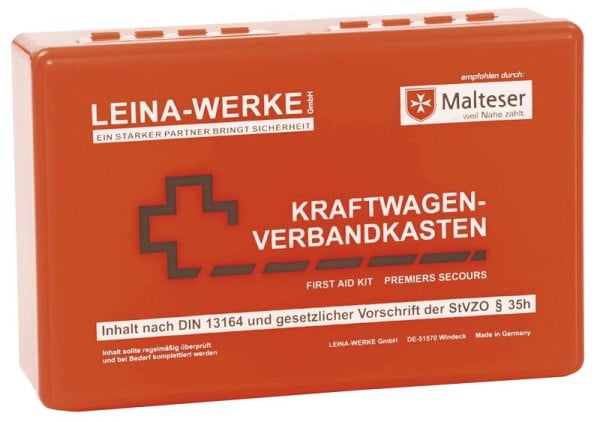 LEINA-WERKE Kfz-Verbandkasten Standard DIN 13164:2022, rot, 10005