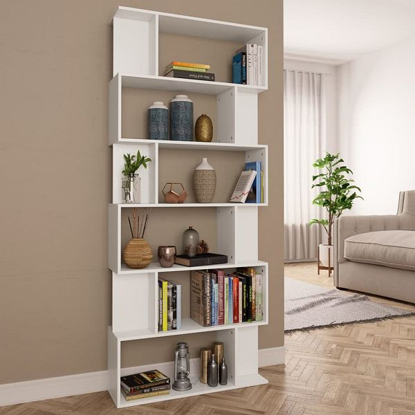 vidaXL Bücherregal/Raumteiler Weiß 80x24x192 cm Holzwerkstoff, 800090