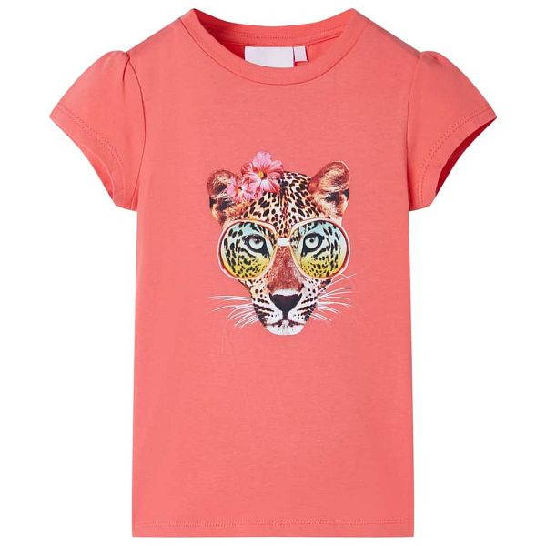 vidaXL Kinder T-Shirt Korallenrosa 116, Top-Qualität, 10461