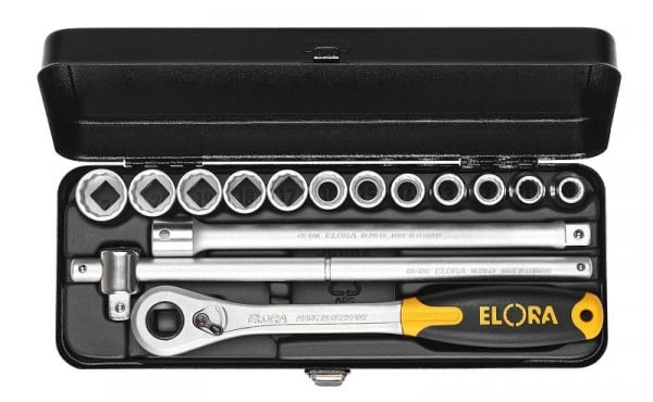 ELORA Steckschlüssel-Satz 1/2", Zwölfkant, 15-teilig 10-22 mm, 770-LKMK, 0770540402900