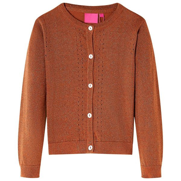 vidaXL Kinder-Strickjacke Cognac 92, Top-Qualität, Polyester, Baumwolle, 14514