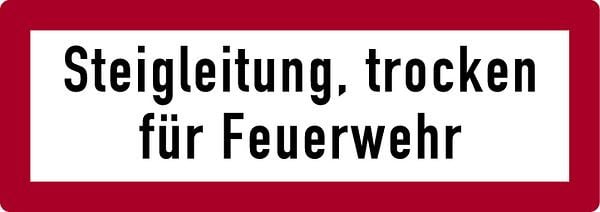 Schilder Klar Brandschutzzeichen Steigleitung, trocken für Feuerwehr, 297x105 mm Folie selbstklebend, 159/10