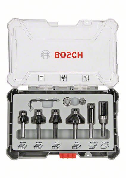 Bosch Rand- und Kantenfräser-Set, 6-mm-Schaft, 6-teilig, 2607017468