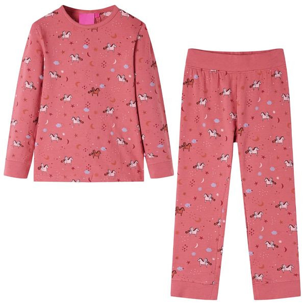 vidaXL Kinderpyjama mit Langen Ärmeln Altrosa 92, 14229