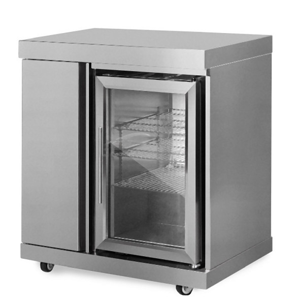 Myoutdoorkitchen Modul mit Kühlschrank und Aufbewahrungsschrank, Stainless Collection, 4002