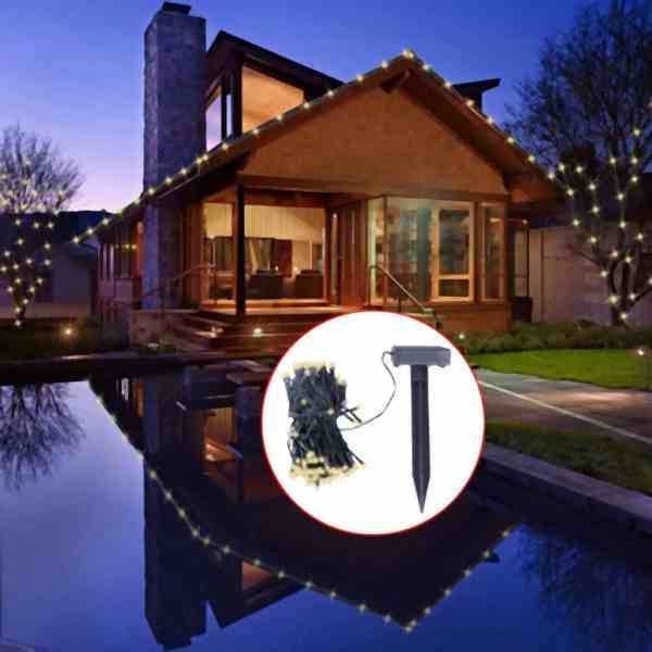 vidaXL LED-Solar-Lichterkette Warmweiß Weihnachtsdeko, 40698