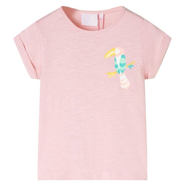 vidaXL Kinder-T-Shirt Hellrosa 140, Material: 100 % Baumwolle, 11563