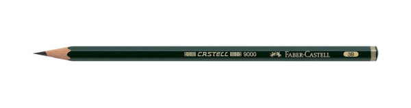 FABER CASTELL Bleistift CASTELL® 9000, 3B, dunkelgrün, 119003