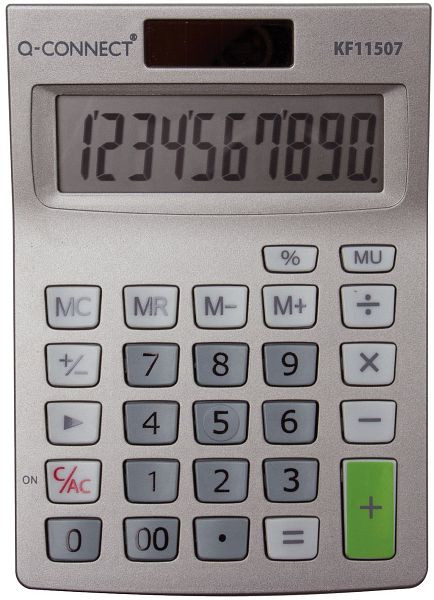 Q-Connect Tischrechner - Solar, 10-stellig, KF11507, 5705831115071