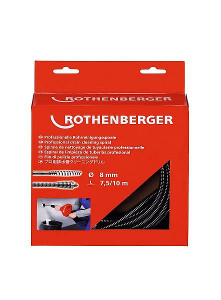 Rothenberger Spirale,8mm mit Kupplung + Seele, 72425, 4004625724255