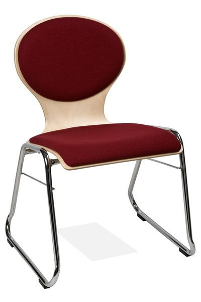 Kaiser-Sitzmöbel Stapelstuhl KS32-N2SRP2, Form: N2, Kufengestell, Sitz- und Rückenpolsterung, VE: 6 Stück, KS32-N2SRP2
