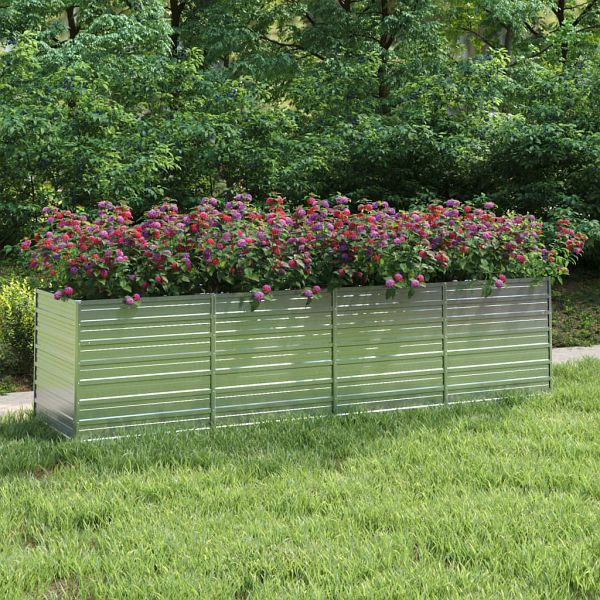 vidaXL Garten-Hochbeet 320x80x77 cm verzinkter Stahl Silber, 316890