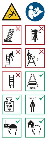 Layher Piktogramm-Etikett Stehleiter, VE: 10 Stück, 6493010