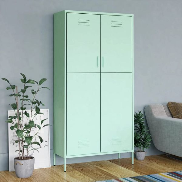 vidaXL Kleiderschrank Minzgrün 90x50x180 cm Stahl, 336248