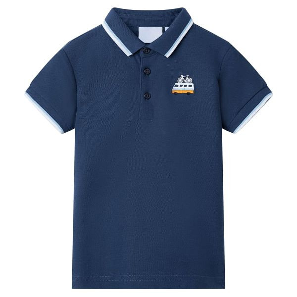 vidaXL Kinder-Poloshirt Dunkelblau 128, Material: 100 % Baumwolle, 12052