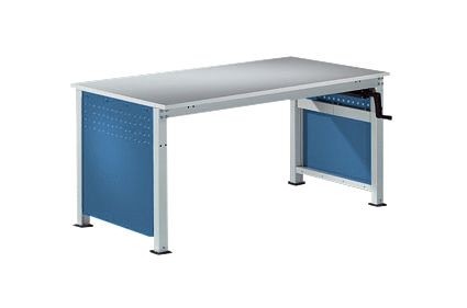 Manuflex Seitenblende für UNIVERSAL Spezial und Ergo Arbeitstische, BxH 592 x 628 mm, für Tischtiefe 800 mm, Brillantblau, ZB3340.5007