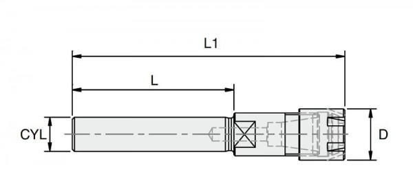 Bilz Spannzangenfutter Typ ER Zylinderschaft, A in mm: 26,5, L1 in mm: 24, 5056876