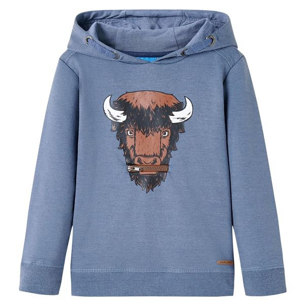 vidaXL Kinder-Kapuzenpullover Blau Melange 104, Top-Qualität, 13015